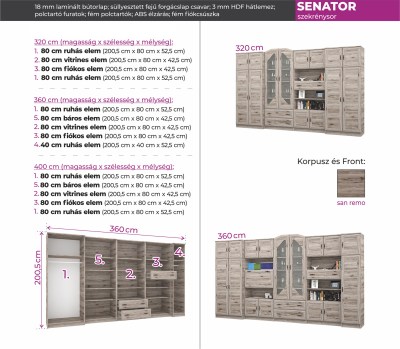 Senátor szekrénysor Fiorebútor Szombathely