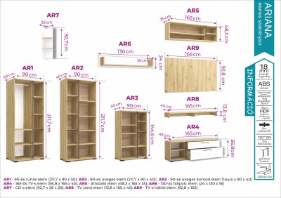 Ariana-elemes-szekrenysor-meretrajz-1